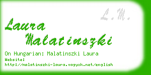 laura malatinszki business card